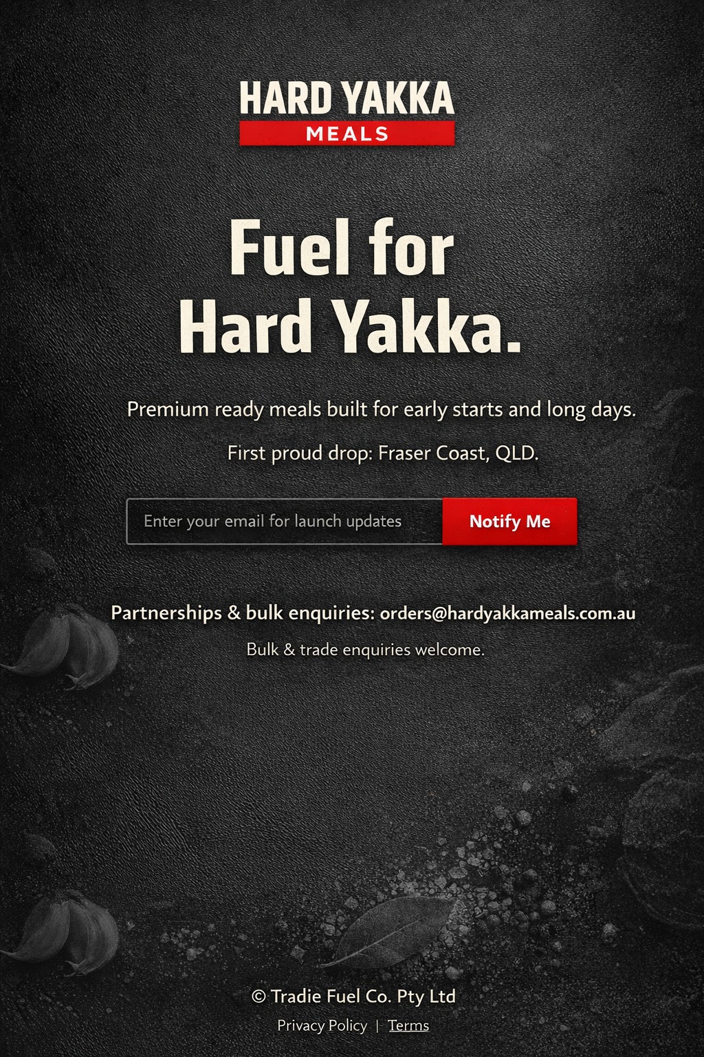 Hard Yakka Meals — Coming Soon